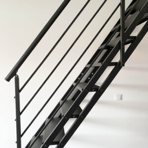 Black Metal Adjustable Straight Staircase