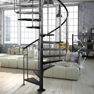 HM Silver Spiral Staircase 119 / 144 / 169 cm