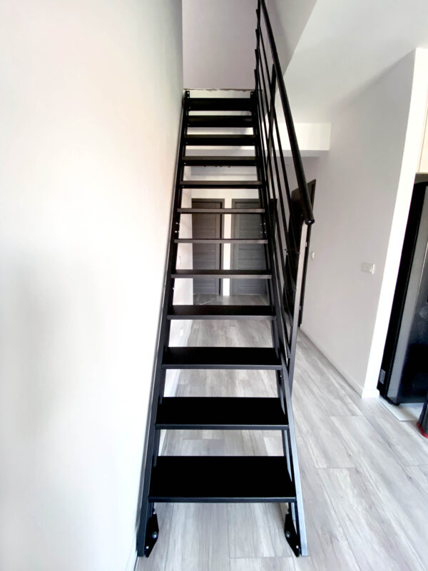 POP Black Metal Adjustable Straight Staircase