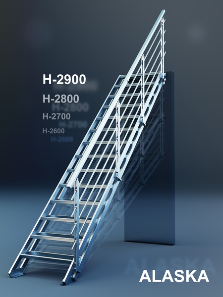 Alaska Straight Adjustable Staircase