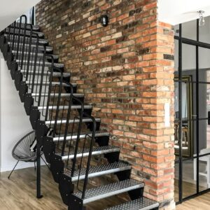 Galvanised straight metal Loft style Asta 12 Staircase
