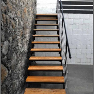 Modern Black Galvanised Wooden Steps Asta Stairs