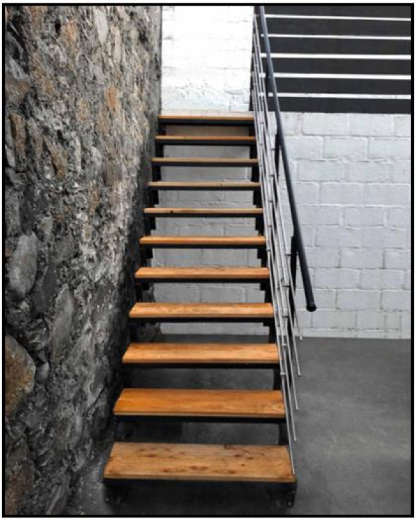 Modern Black Galvanised Wooden Steps Asta Stairs