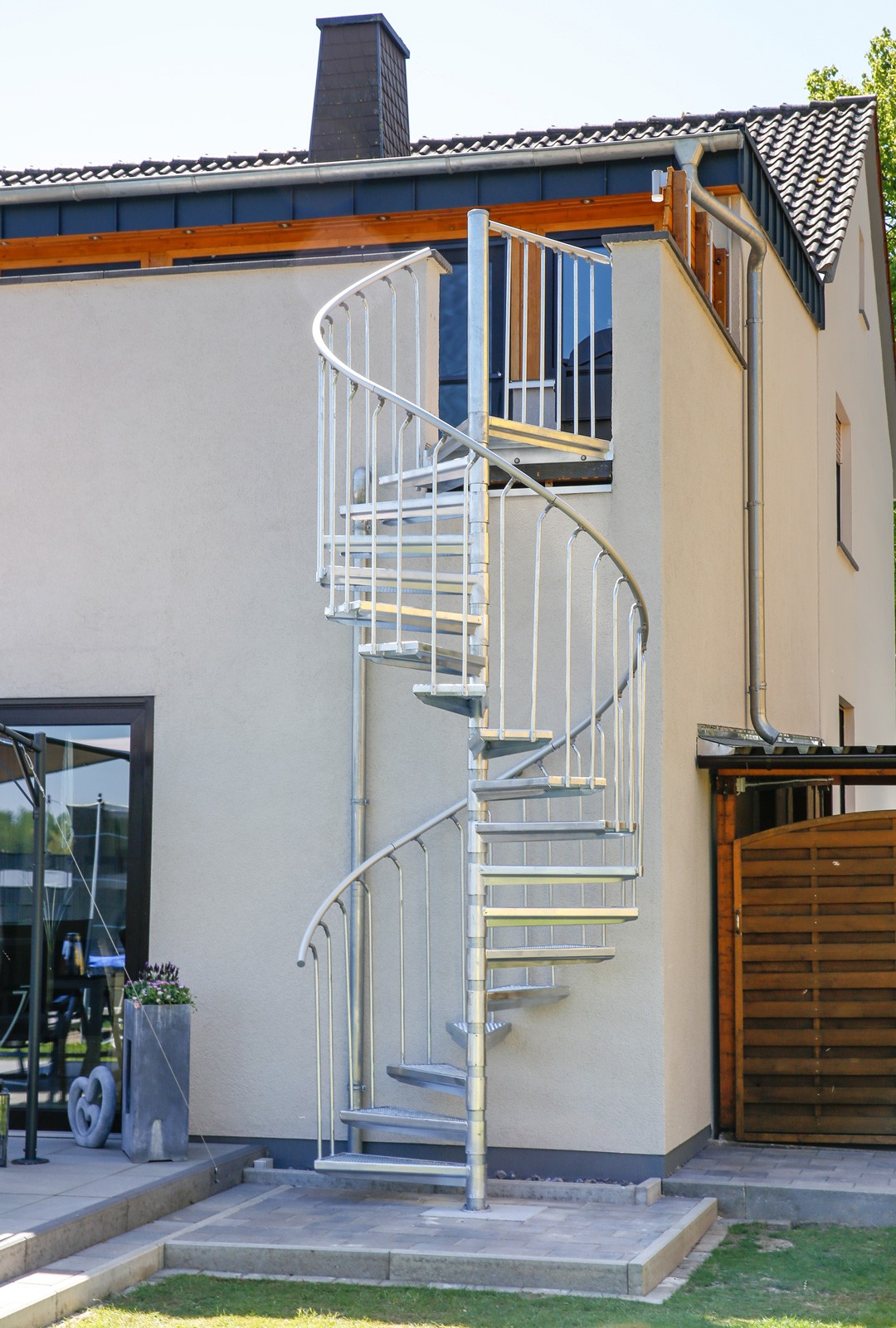 Steel External Spiral staircase Scarvo L 160