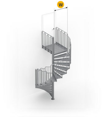 Robust Industrial Carla Spiral Stairs 220 cm welded grid