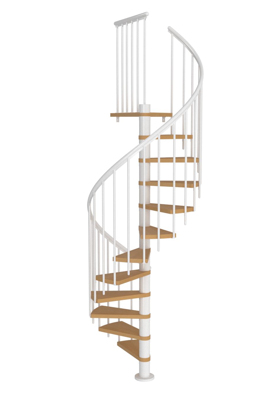 CALGARY Spiral Staircase White/Beech 120cm Extra Spindles