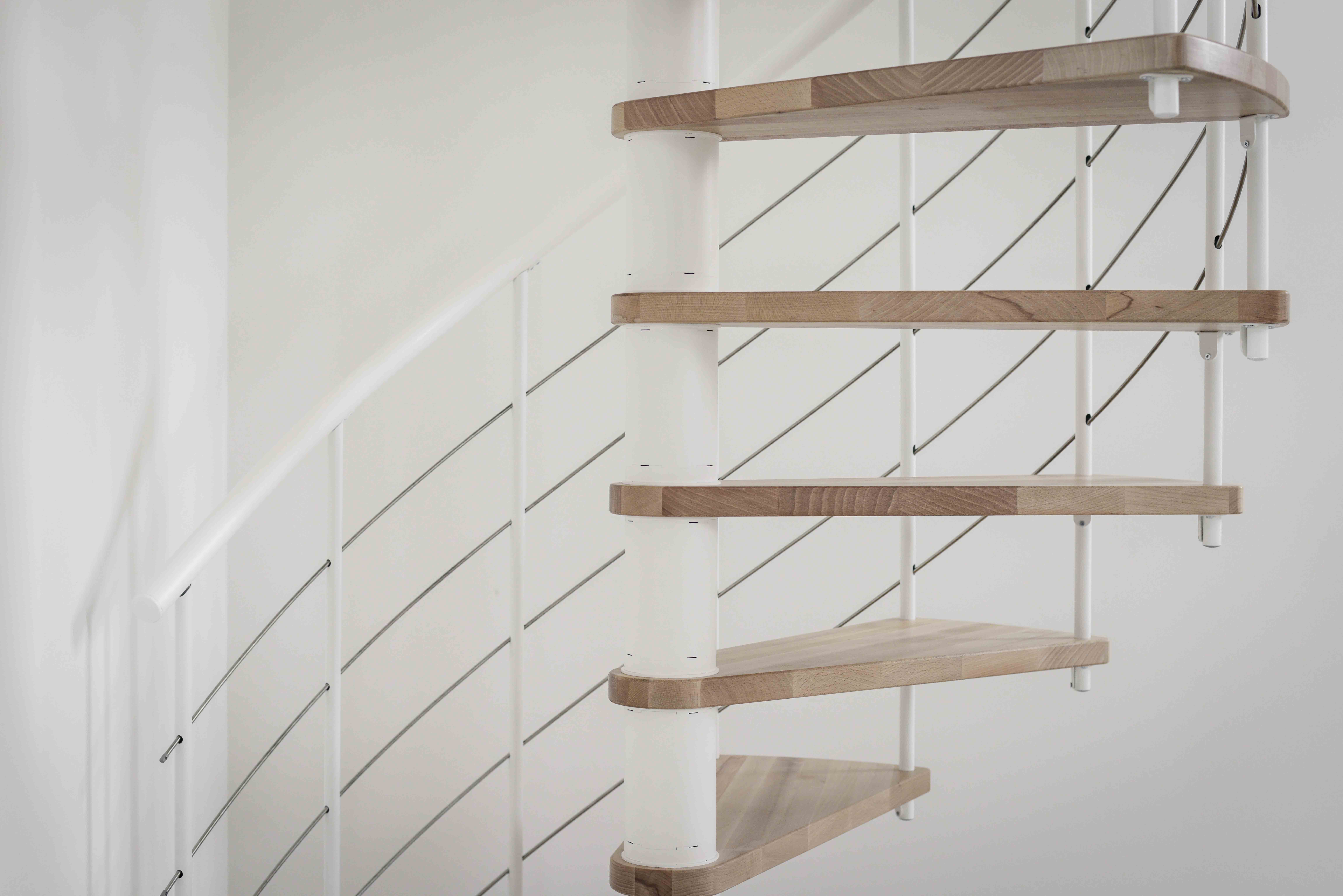 Venezia Smart Spiral Staircase White/Beech 120 cm